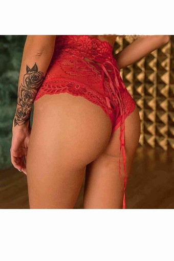 MERRY SEE - Merry See Kadın Külot Yüksek Bel Şık Dantelli (1)