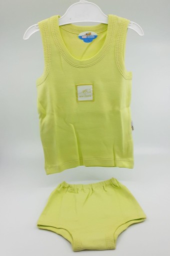 MİNİ DAMLA - Minidamla Unisex Bebek Atlet-Külot Takım Penye Askılı