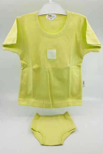 MİNİ DAMLA - Minidamla Unisex Bebek Atlet-Külot Takım Penye Yarım Kol