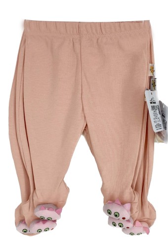 MİNİ DAMLA - Minidamla Unisex Bebek Pantolon Oyuncaklı Patikli - Pudra