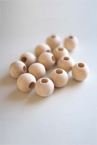 MİR - Mir Plastik Ahşap Verniksiz Amigurumi Boncuk 17 Mm 500 GR (1)