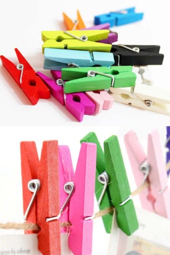 MİR - Mir Plastik Renkli Küçük Tahta Mandal 1000 Adet