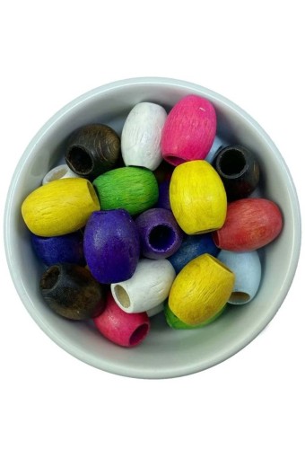 MİR - Mir Plastik Tahta Oval Boncuk 15mm 1 Kg 235 Adet