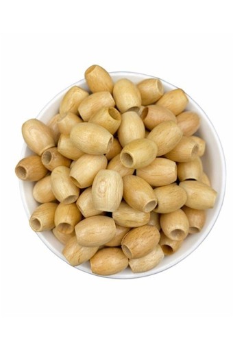 MİR - Mir Plastik Tahta Oval Boncuk 17mm 500gr 44 Adet (1)