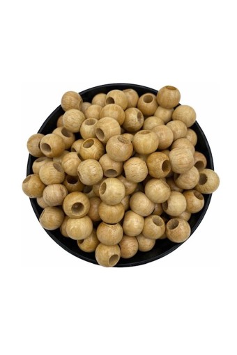 MİR - Mir Plastik Vernikli Yuvarlak Tahta Boncuk 14mm 1000gr 1260 Adet (1)