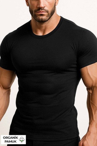 MISIRLI - Mısırlı Erkek Atlet Kısa Kollu Bisiklet Yaka Organik Pamuklu (1)