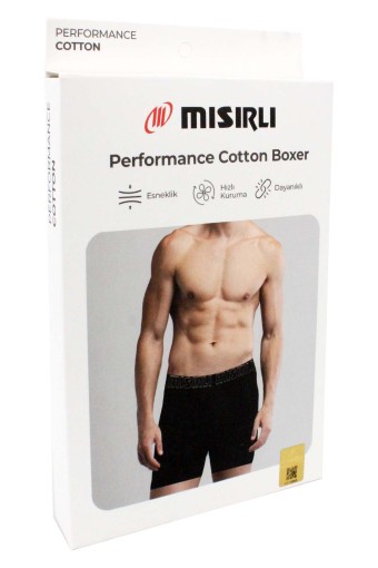 MISIRLI - Mısırlı Erkek Boxer Pamuklu Likralı Uzun Performance