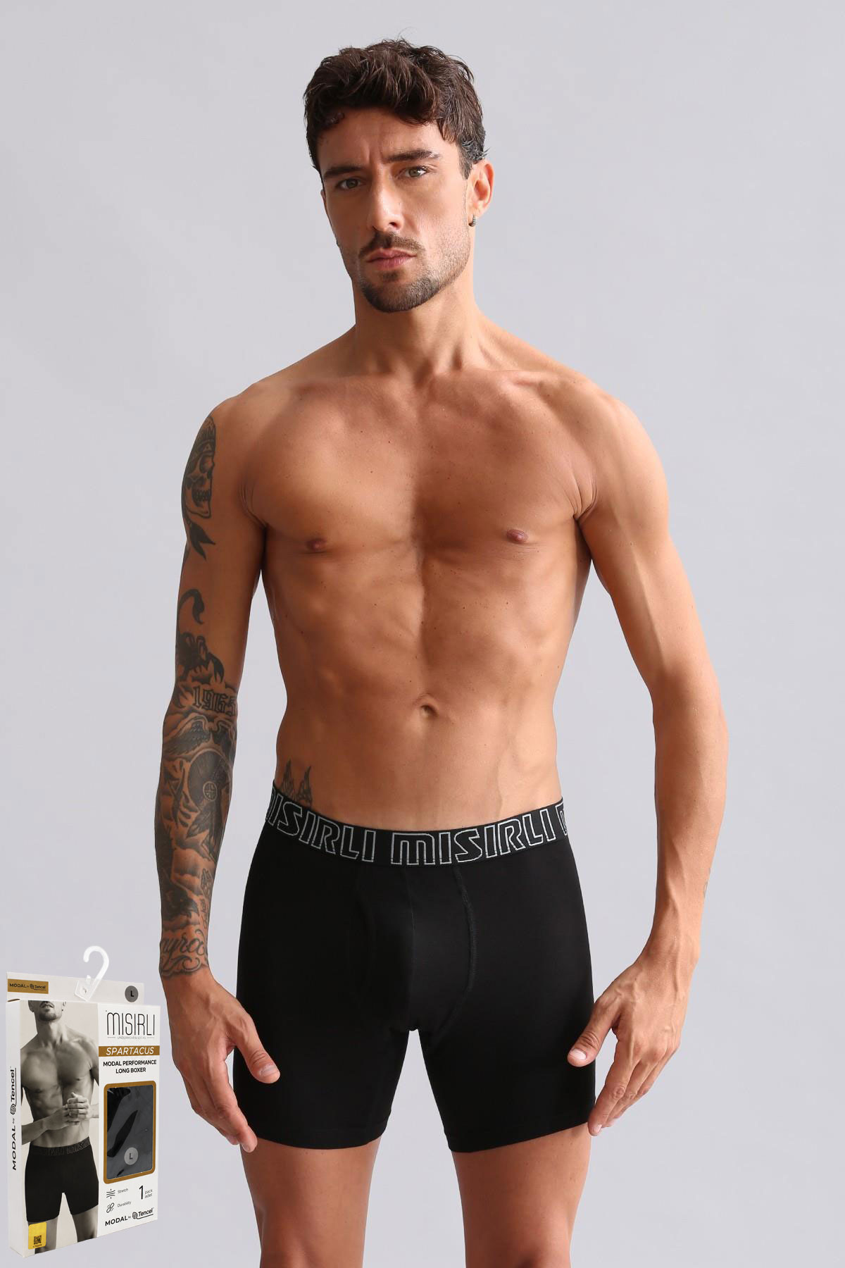 Mısırlı Erkek Boxer Tencel Modal Long Performance - Thumbnail