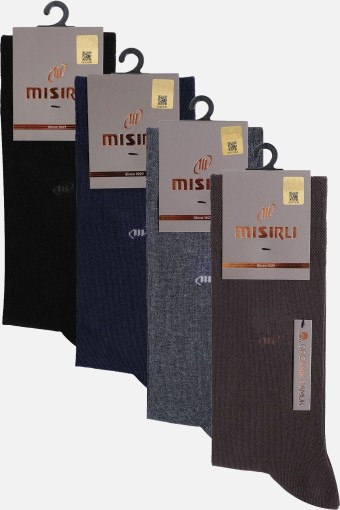 MISIRLI - Mısırlı Erkek Garson Soket Çorap Organik Pamuklu M Logolu (1)