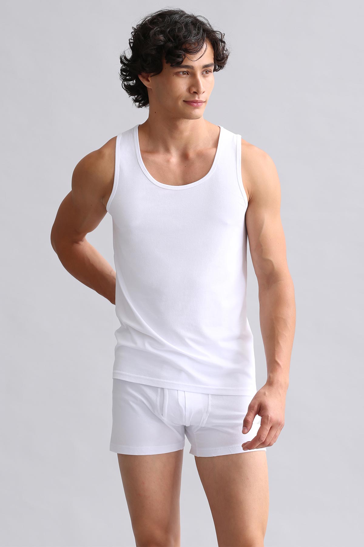 Mısırlı Erkek Kalın Askılı Atlet Bambu Basic - Thumbnail