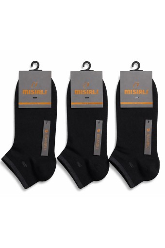 MISIRLI - Mısırlı Erkek Patik Çorap Bambu M Logolu Pike Desenli