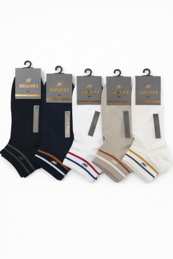 MISIRLI - Mısırlı Erkek Patik Çorap Modal M Logolu Ribli Bilek Çizgili