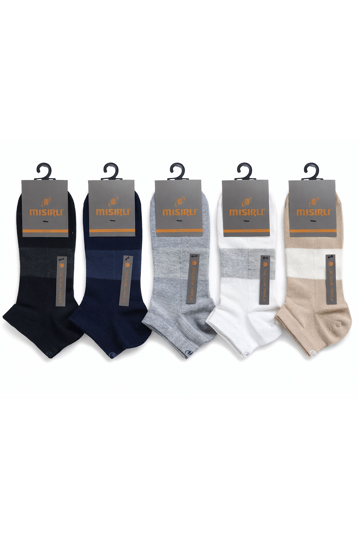 Mısırlı Erkek Patik Çorap Pamuk M Logolu Desenli - Thumbnail