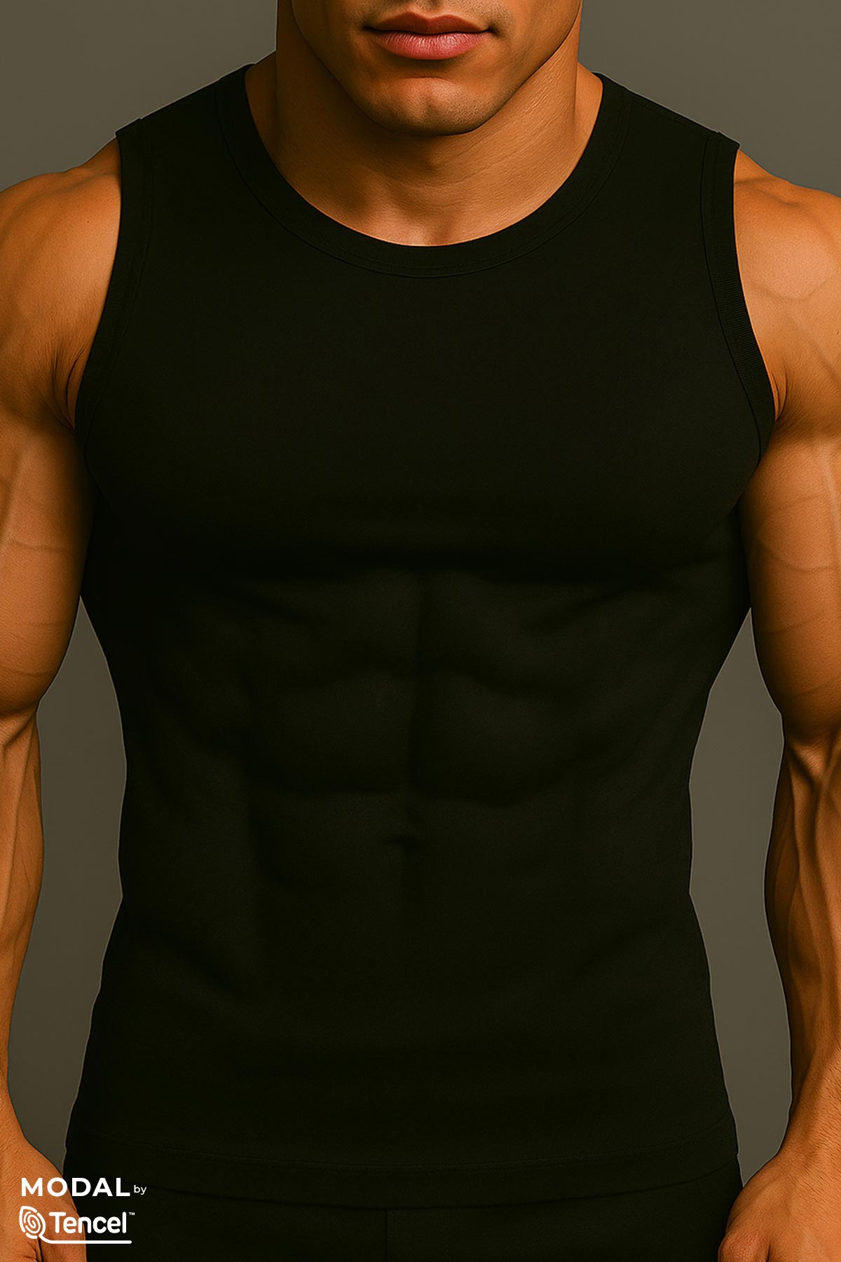 Mısırlı Erkek Sıfır Kol Atlet Tencel Sporcu - Thumbnail