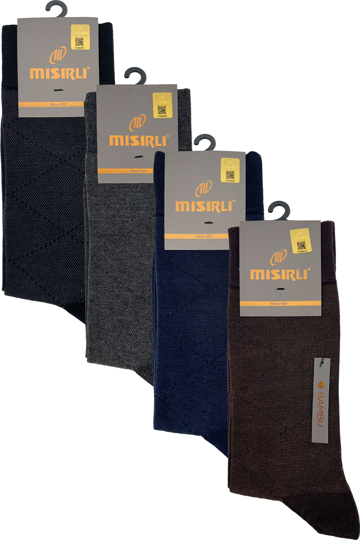 Mısırlı Erkek Soket Çorap Bambu Baklava Desenli - Thumbnail