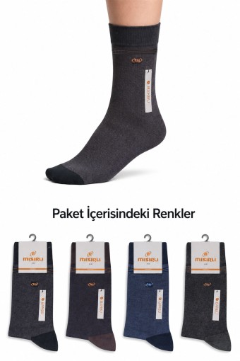MISIRLI - Mısırlı Erkek Soket Çorap Bambu Desenli M Logolu