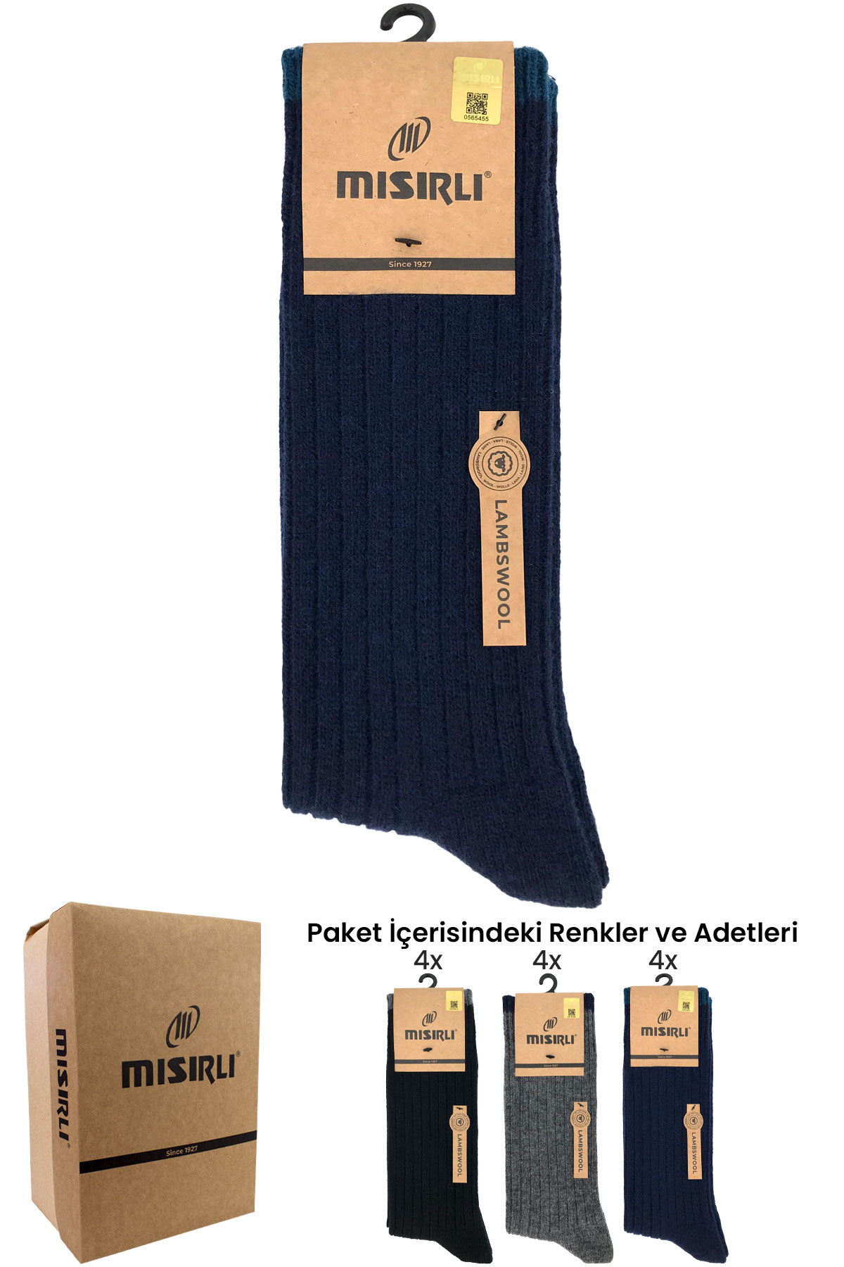 Mısırlı Erkek Soket Çorap Lambswool - Thumbnail