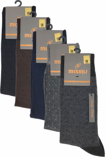 MISIRLI - Misirli Erkek Soket Çorap Modal Jakar Desenli M Logolu (1)