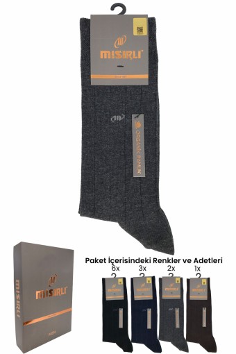 MISIRLI - Mısırlı Erkek Soket Çorap Organik Pamuklu Çizgi Desenli