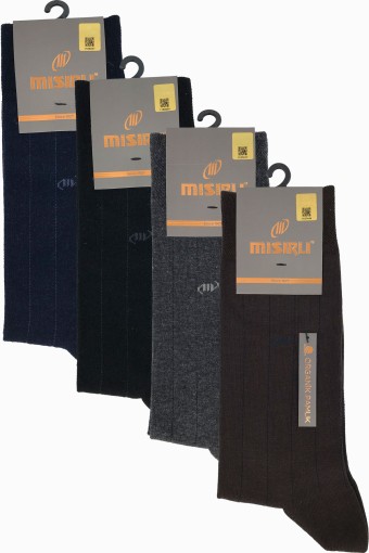 MISIRLI - Mısırlı Erkek Soket Çorap Organik Pamuklu Çizgi Desenli (1)