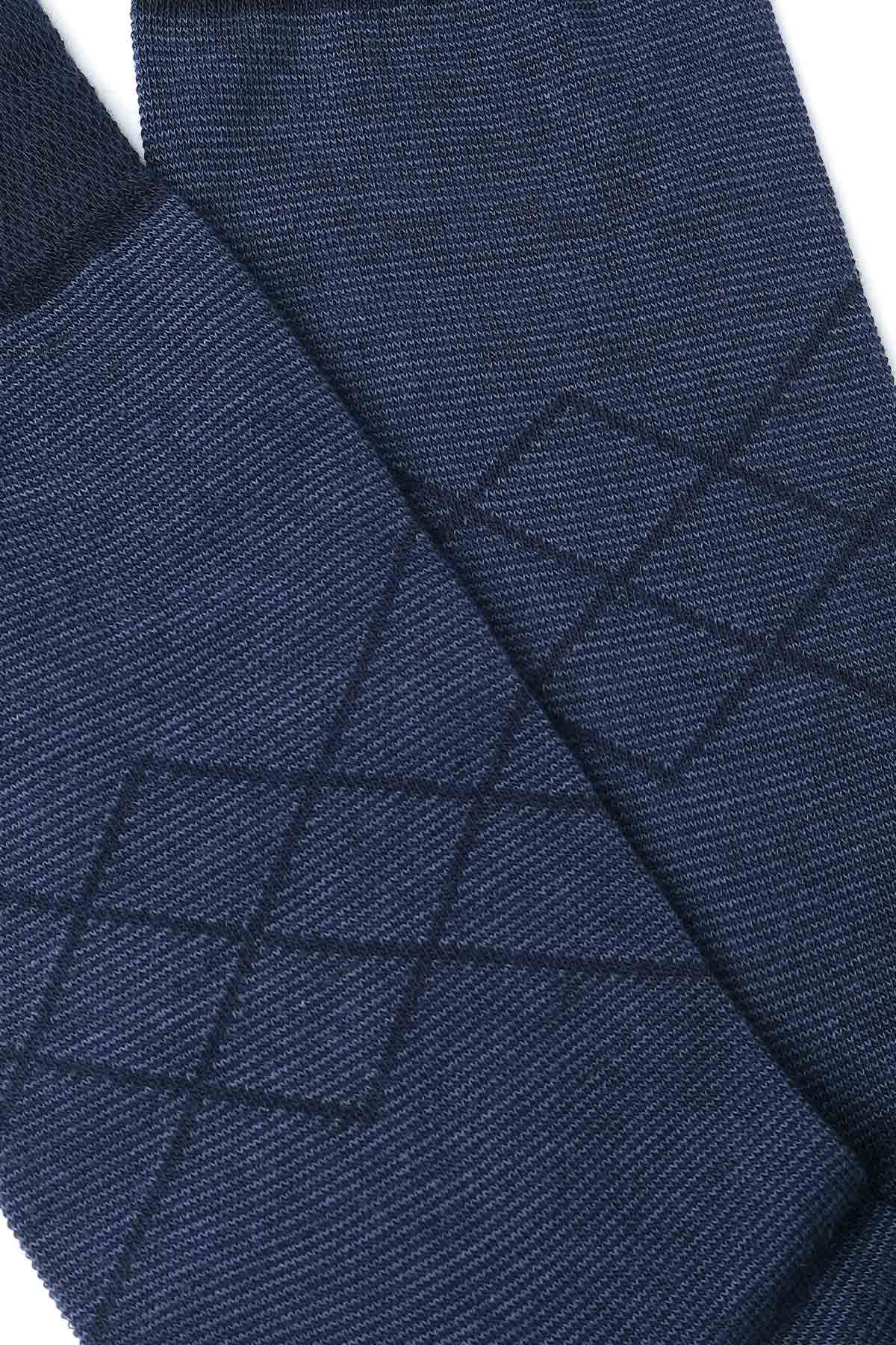 Mısırlı Erkek Soket Çorap Organik Pamuklu Desenli - Thumbnail