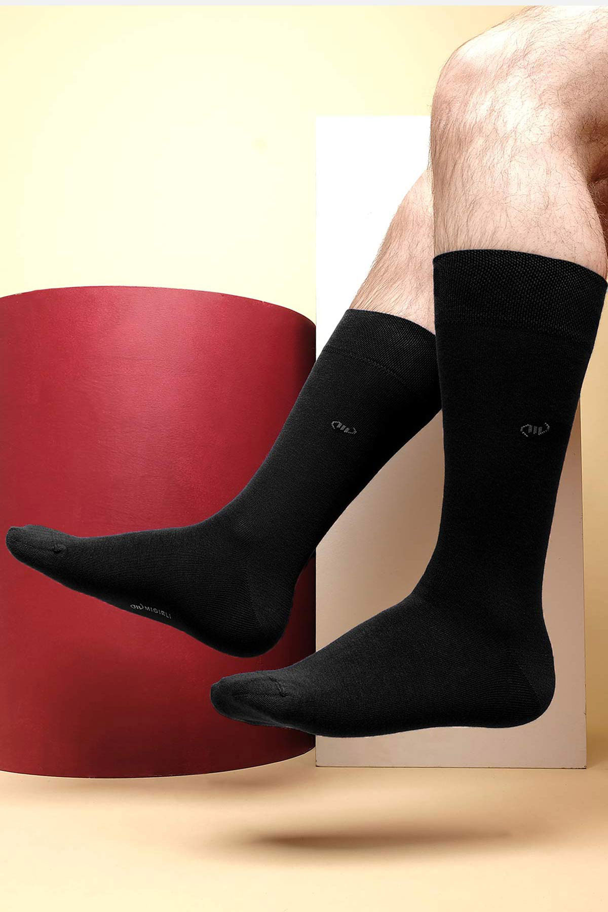 Mısırlı Erkek Soket Çorap Organik Pamuklu M Logolu - Thumbnail