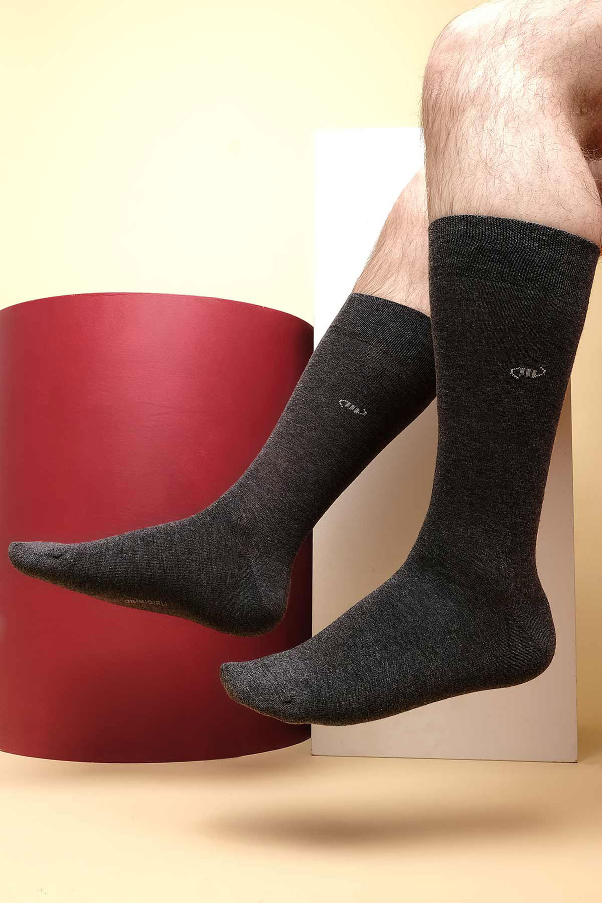 Mısırlı Erkek Soket Çorap Organik Pamuklu M Logolu - Thumbnail