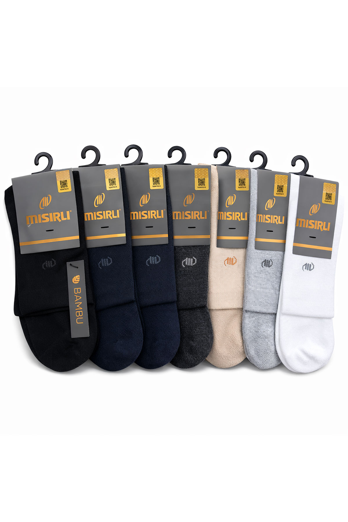 Mısırlı Erkek Yarım Konç Çorap Bambu M Logolu - Thumbnail