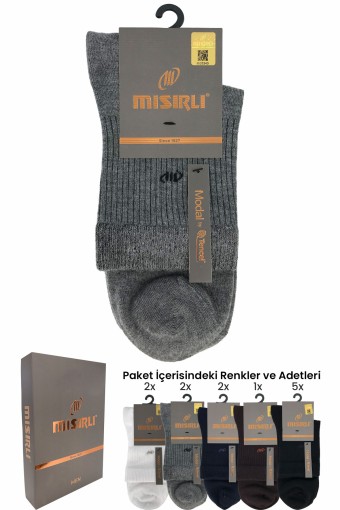 MISIRLI - Mısırlı Erkek Yarım Konç Çorap Modal M Logolu (1)