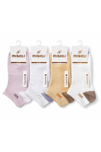 MISIRLI - Mısırlı Kadın Patik Çorap Bambu Çiçek Desenli