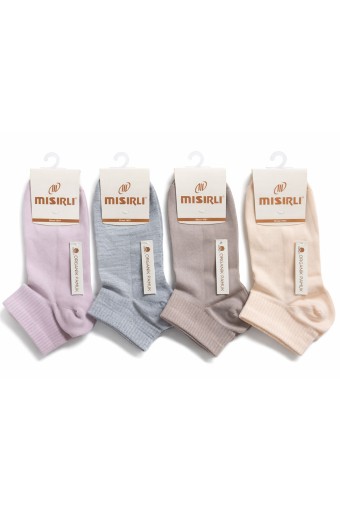 MISIRLI - Mısırlı Kadın Patik Çorap Pamuklu Pike Ribli Lastikli
