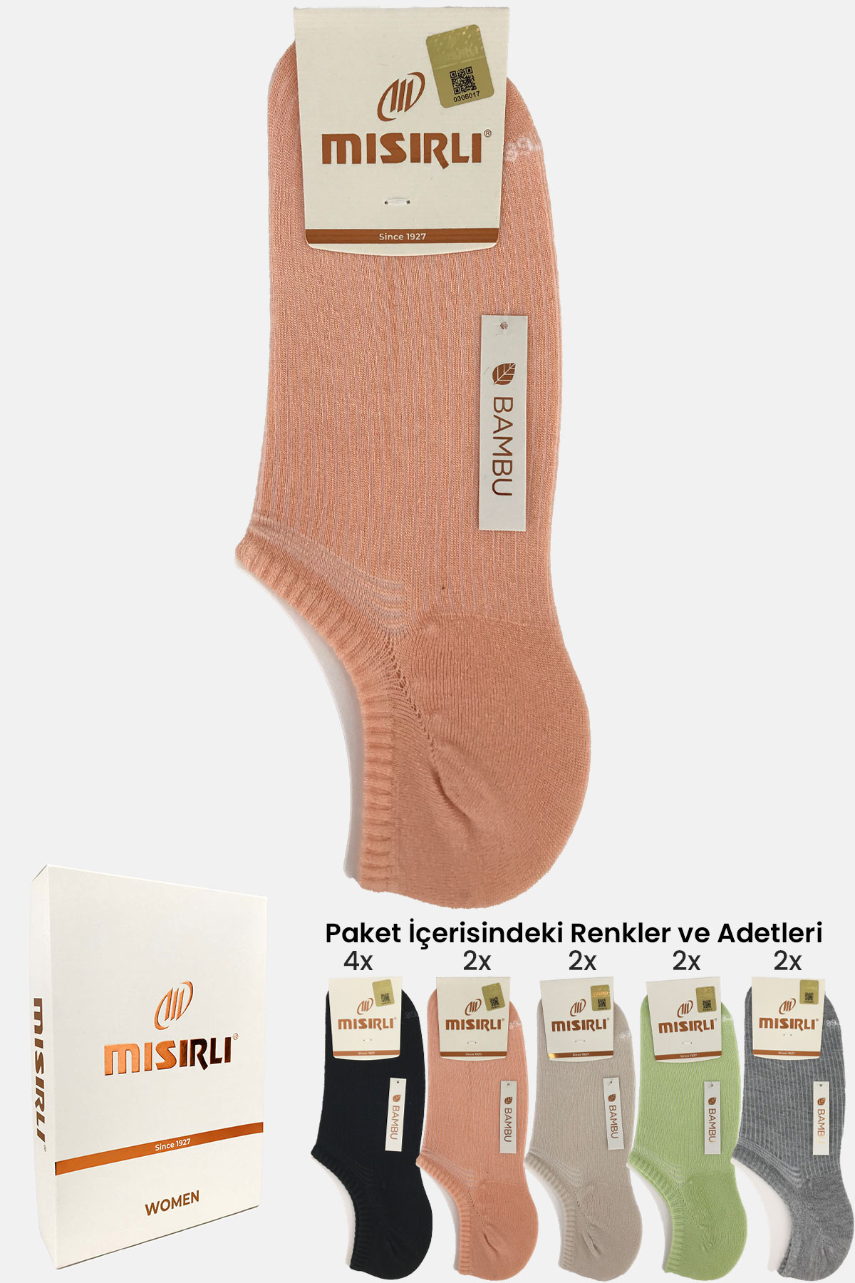 Mısırlı Kadın Sneaker Çorap Bambu - Thumbnail