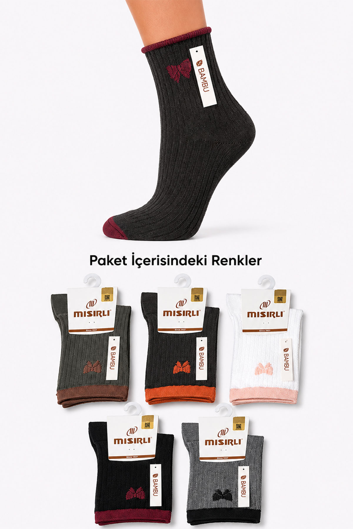 Mısırlı Kadın Soket Çorap Bambu - Thumbnail