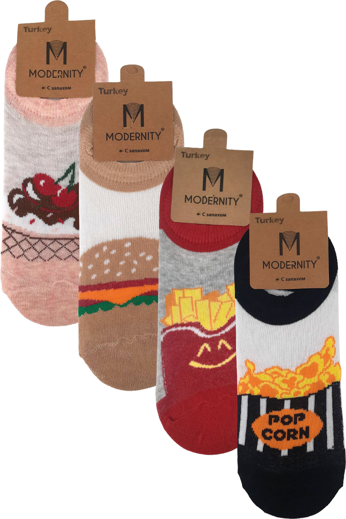 Modernity Kadın Sneaker Çorap Desenli - Thumbnail