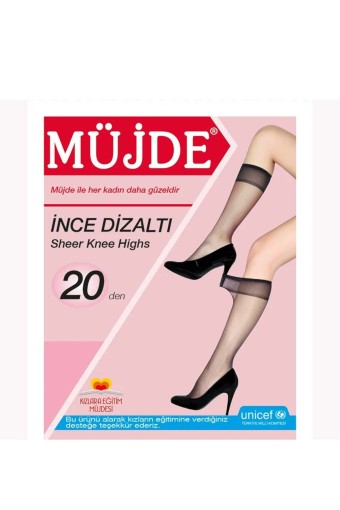 MÜJDE - Müjde Kadın İnce Dizaltı Çorap 20 Denye (1)