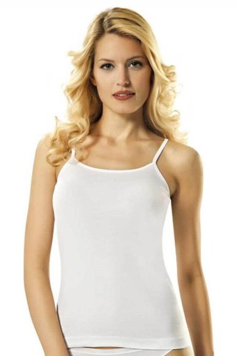 NAMALDI - Namaldı Kadın İp Askılı Ribana Atlet - Beyaz - 2XL