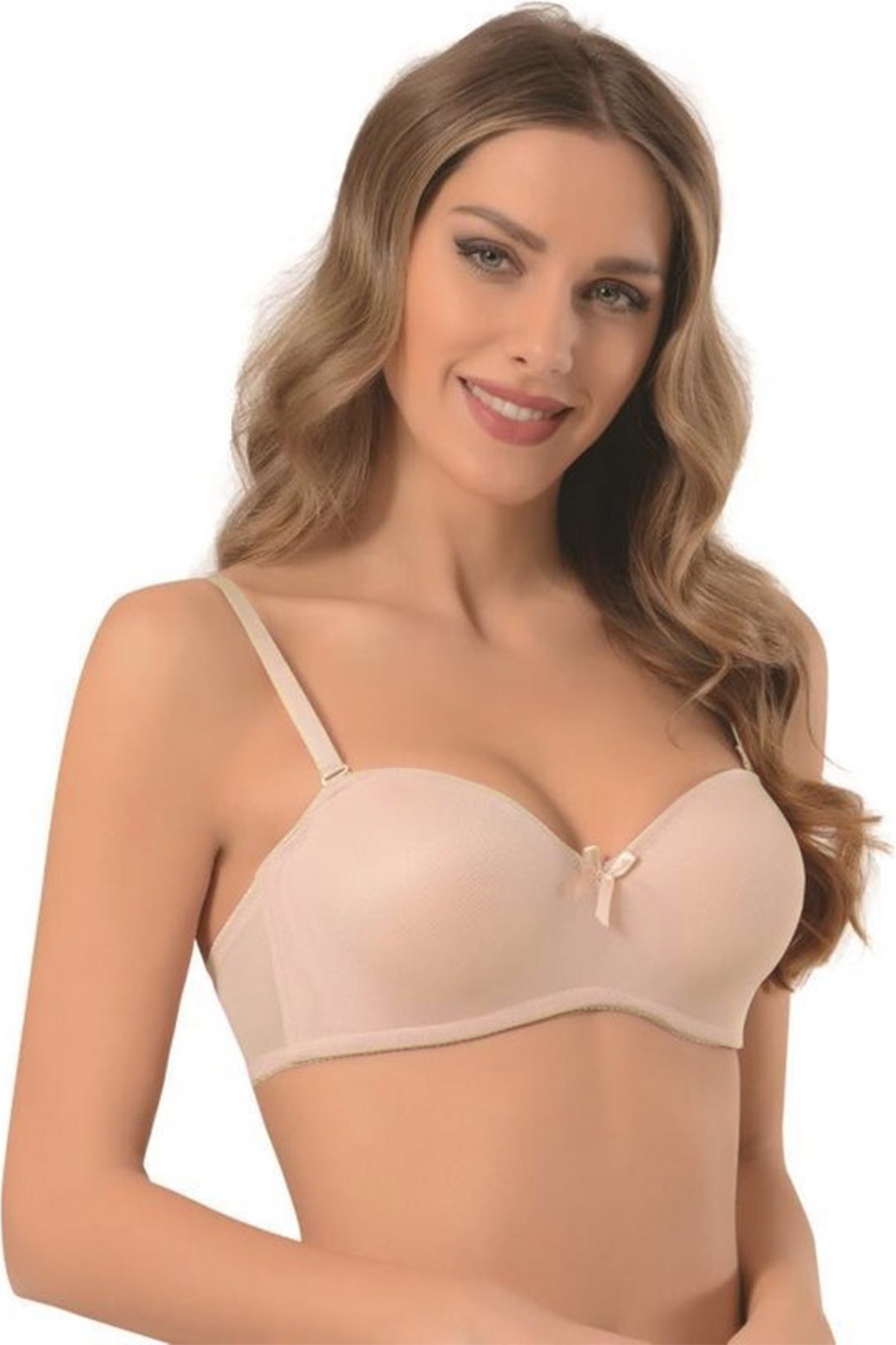 Nbb Kadın Desteksiz Straplez Sütyen Balenli Kaplı - Thumbnail