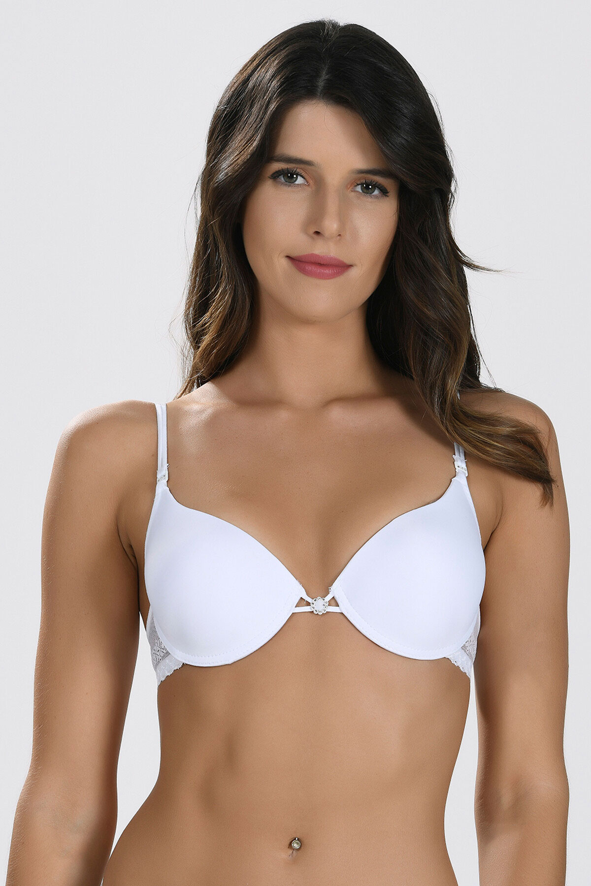 Nbb Kadın Fantezi Destekli Sütyen Mikro Kaplı Ortası Taşlı - Thumbnail