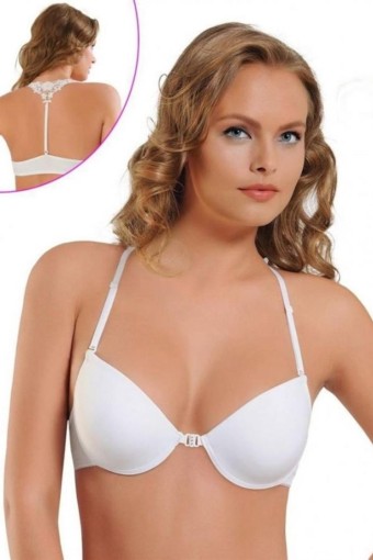 NBB - Nbb Kadın Fantezi Desteksiz Sütyen Önden Klipsli Güpürlü