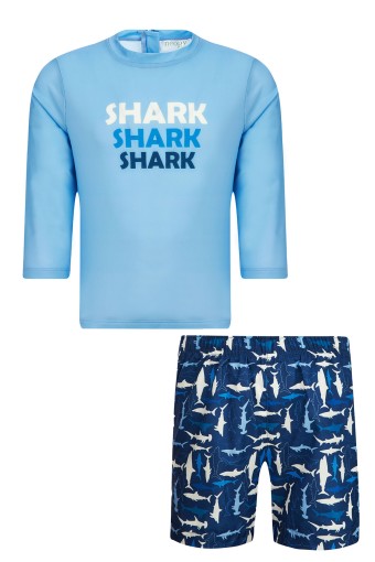 NEOPY - Neopy Erkek Çocuk Closeph Şortlu Mayo Takım Yarım Kollu - Mavi