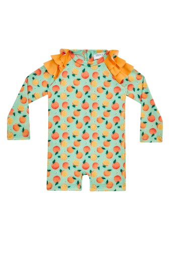 NEOPY - Neopy Kız Bebek Alessi Şortlu Mayo Kısa Kollu Fırfırlı UPF +50 - Mint