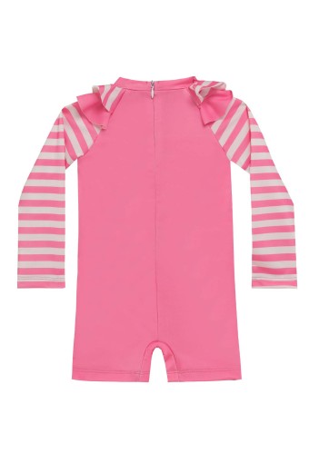 NEOPY - Neopy Kız Bebek Fermo Uzun Kollu Tulum UPF+50 - Pembe (1)