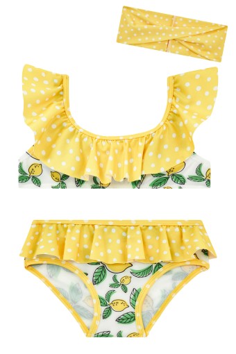 NEOPY - Neopy Kız Bebek Kathy Bikini Takımı Fırfırlı - Sarı