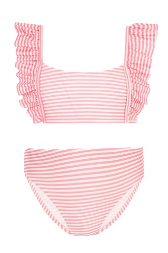 NEOPY - Neopy Kız Çocuk Jamila Bikini Takımı Fırfırlı Kol - Pembe