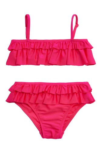 NEOPY - Neopy Kız Çocuk Latvıas Fırfırlı Bikini - Fuşya