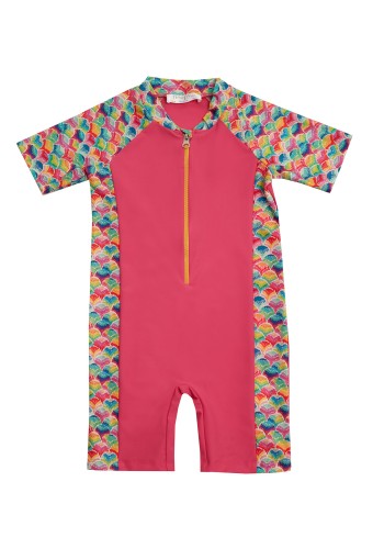 NEOPY - Neopy Kız Çocuk Mora Kısa Kol Tulum UPF+50 - Fuşya