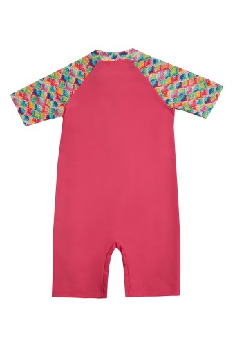 NEOPY - Neopy Kız Çocuk Mora Kısa Kol Tulum UPF+50 - Fuşya (1)