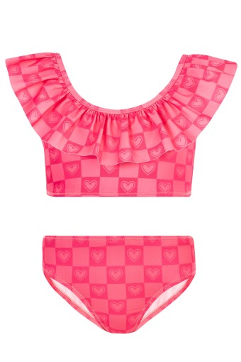 NEOPY - Neopy Kız Çocuk Rogers Bikini Takımı Fırfırlı - Fuşya
