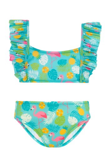 NEOPY - Neopy Kız Çocuk Roth Bikini Takımı Fırfırlı Kol - Mint