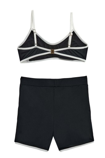 NEOPY - Neopy Kız Garson Landau Büstiyer Şortlu İkili Bikini - Siyah (1)